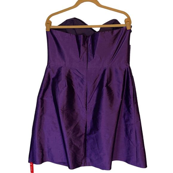 Alfred Sung Strapless Peau De Soie Majestic Purple Cocktail Dress Size 18 BNWT - Picture 2 of 12